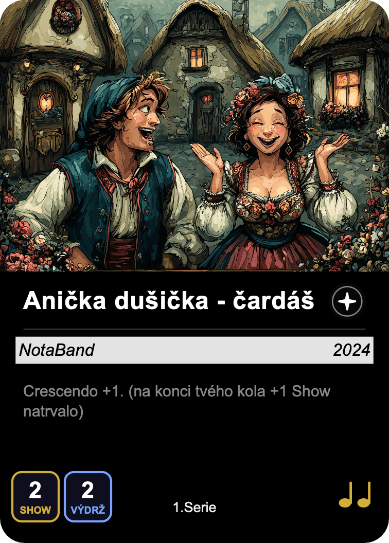 Ukázková karta MusCard — NotaBand, Anička dušička - čardáš (2024)